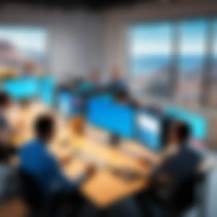 Team collaborating using remote desktop tools