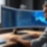 User navigating remote desktop software interface