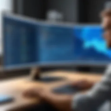 Navigating Remote Desktop Software User navigating remote desktop software interface