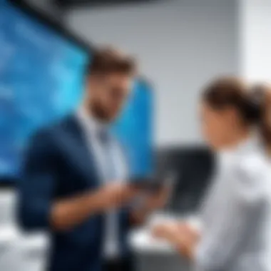 Depicting professionals using a mobile messaging application Mobile messaging app for professionals