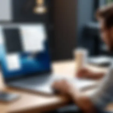 Crafting Insightful Product Reviews A person engaged in writing a product review on a laptop