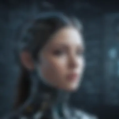Futuristic AI Analyzing Code A futuristic AI analyzing code