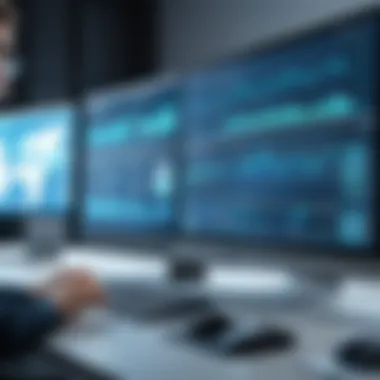Digital Interface of Monitoring Software A digital interface displaying employee monitoring software features