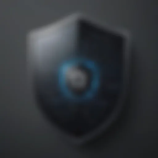 Abstract representation of digital security shield