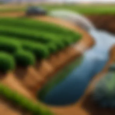 A diverse landscape showcasing effective irrigation