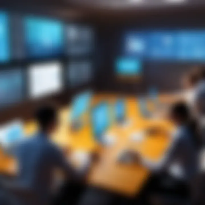 An educational environment where students are engaged with dynamic presentation content