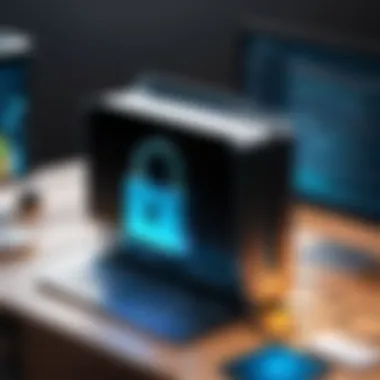 Secure Data Transfer for Backups Illustration of a secure data transfer process for backups