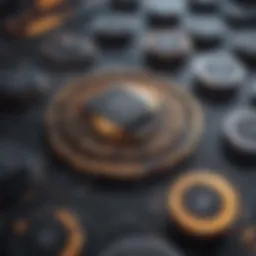 Abstract geometric representation of mining coins