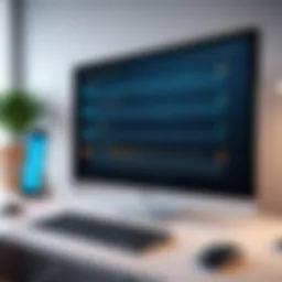 A sleek digital interface showcasing a chat room designed for business communication.