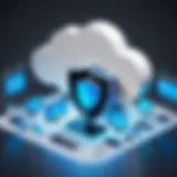 Cloud storage concept with security shield