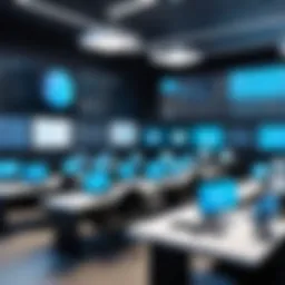 A digital classroom environment illustrating advanced learning technologies