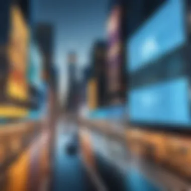 Real-Time Object Recognition in Urban Settings A detailed view of a computer vision algorithm in action, showcasing object recognition in real-time within an urban environment.
