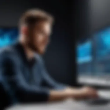 Tech Insights: Engaging Reviews Tech enthusiast reviewing software on camera
