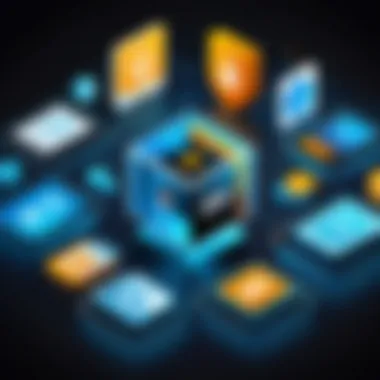 Data security icons representing protection and recovery