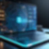 A high-tech interface displaying blockchain technology.