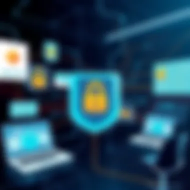 An illustration of security measures implemented in virtual data rooms.