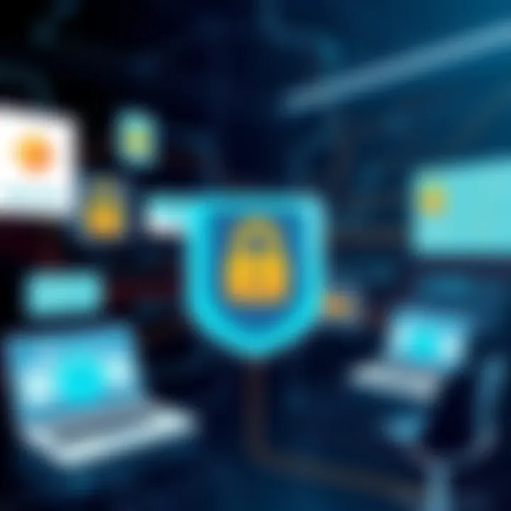 An illustration of security measures implemented in virtual data rooms.