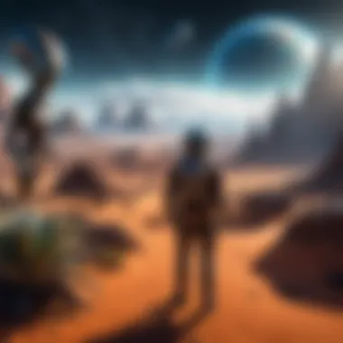 Alien Encounter Adventures Virtual reality user exploring alien landscapes