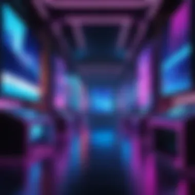 Neon Cyber Realms Futuristic virtual world with neon lights and digital displays