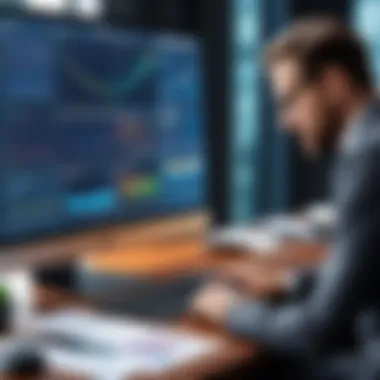 Investment Strategies in External Asset Management A professional analyzing investment strategies with advanced tools