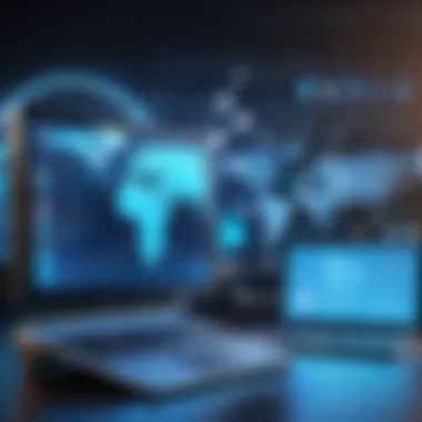 Future Trends in Data Protection Technology A futuristic concept image representing the evolution of data protection technology.