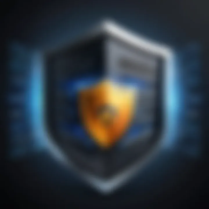 Security shield symbolizing web hosting protection
