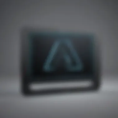 Illuminated Adobe Sign logo on a digital screen