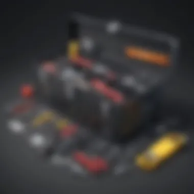 Illustration showcasing a toolbox with various tools for auto repairs