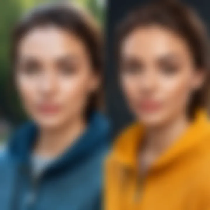 Before and after comparison of a photo edited in Canva