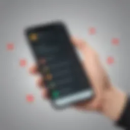Smartphone displaying job search results