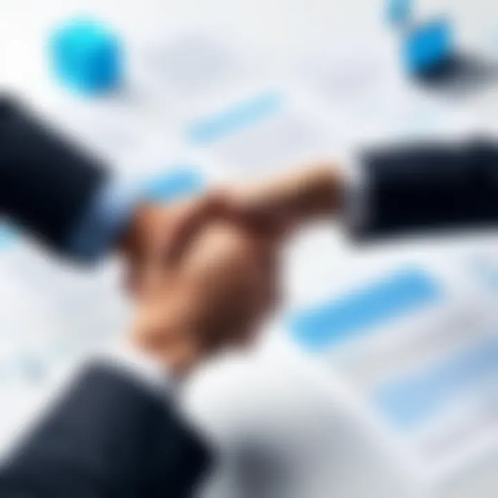 An illustration showing collaborative contract negotiations.