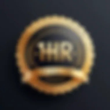 A digital badge representing HR certification achievement