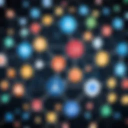 Visual representation of multiple social network logos interconnected