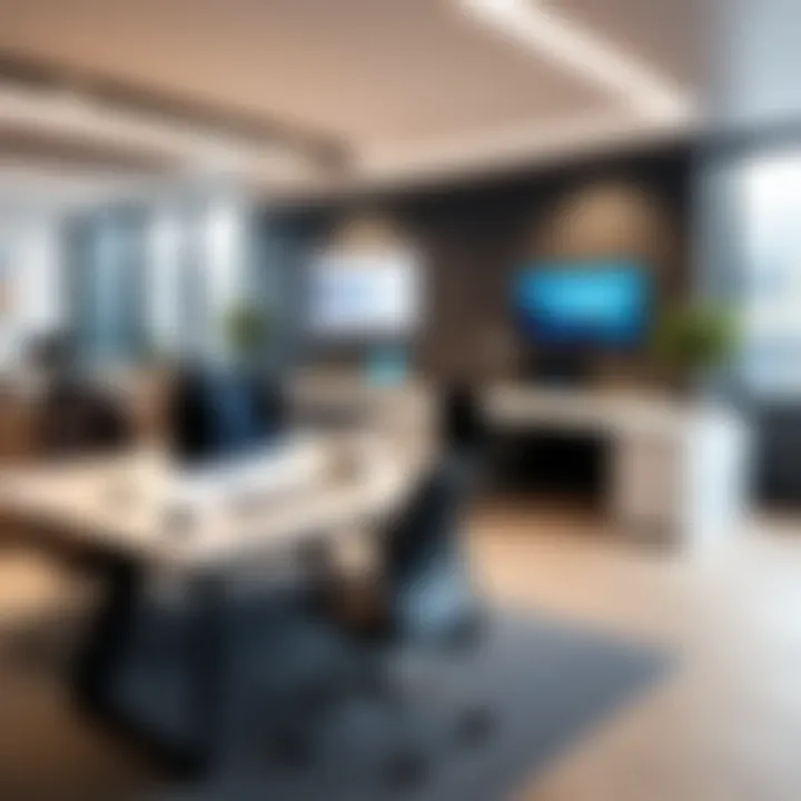 Modern interior of a Regus serviced office showcasing its design and functionality