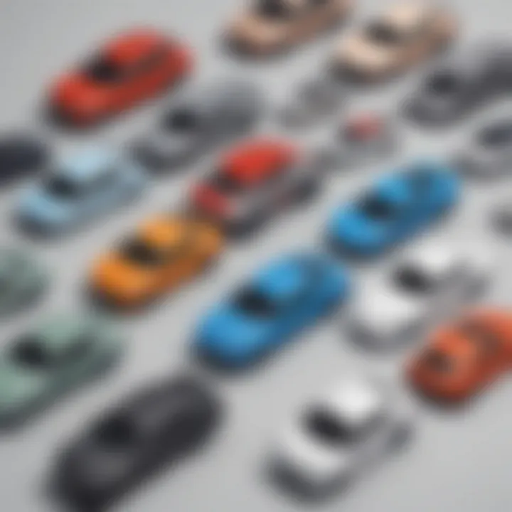 Illustration showcasing a variety of car models available on Rodo