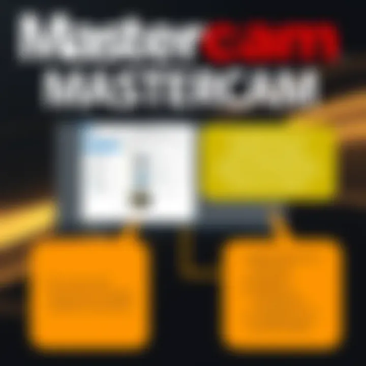 Visual representation of Mastercam software interface showcasing its features