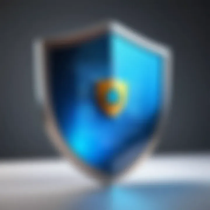 Illustration of a digital security shield protecting an email