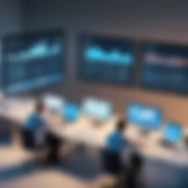 Enhanced Collaboration through Time Management Team collaborating with time tracking tools on screens