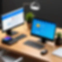 Visual representation of Airtable's interface showcasing helpdesk features