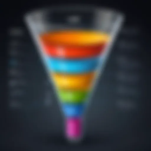 Visual representation of the upsell funnel stages