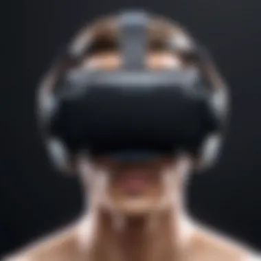 Advanced Virtual Reality Headset Design An intricate virtual reality headset showcasing advanced technology