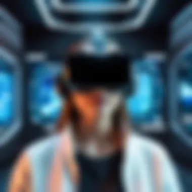 Futuristic Virtual Reality Immersive Environment A futuristic VR environment illustrating immersive experiences